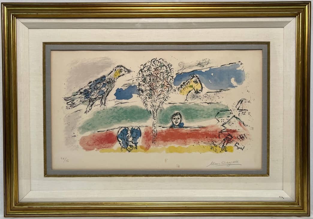 Marc Chagall (France 1887-1985) Le Fleuve Vert The Green River Original Lithograph $2,000